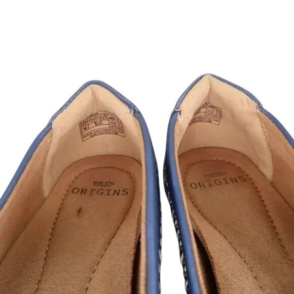 Earth Origins Shoes Women 9.5 Casual Flats Slip On Freya Blue Leather Career Low - Picture 11 of 15
